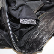 Black Nylon Check Chain Tote
