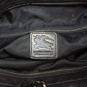 Black Nylon Check Chain Tote