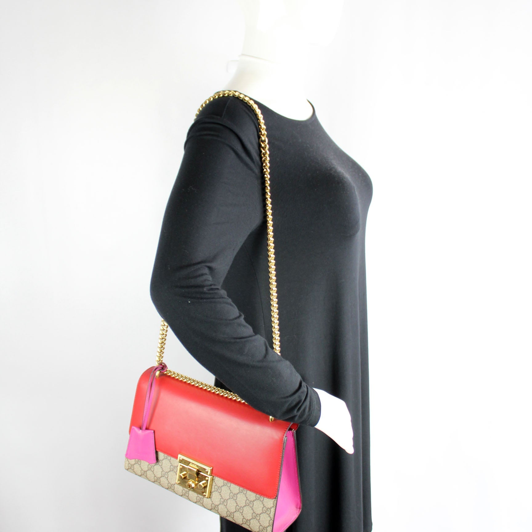 409486 Padlock GG Supreme Shoulder Medium lbcase