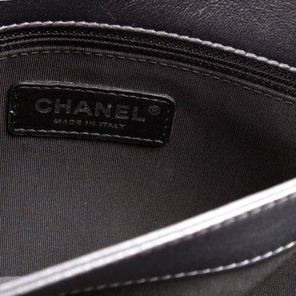 Chain Clutch Retro Label Lambskin 23M