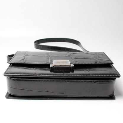 Bellechasse Croc Embossed Shoulder Medium