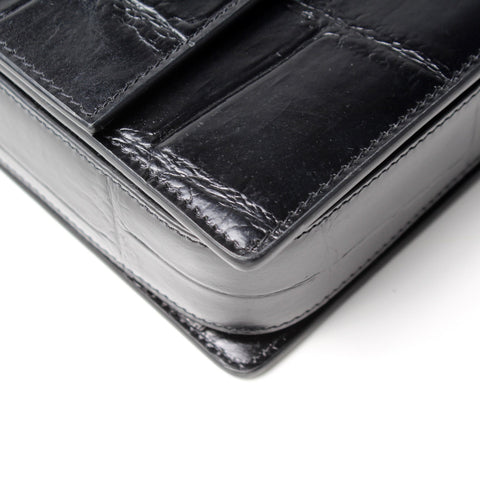 Bellechasse Croc Embossed Shoulder Medium