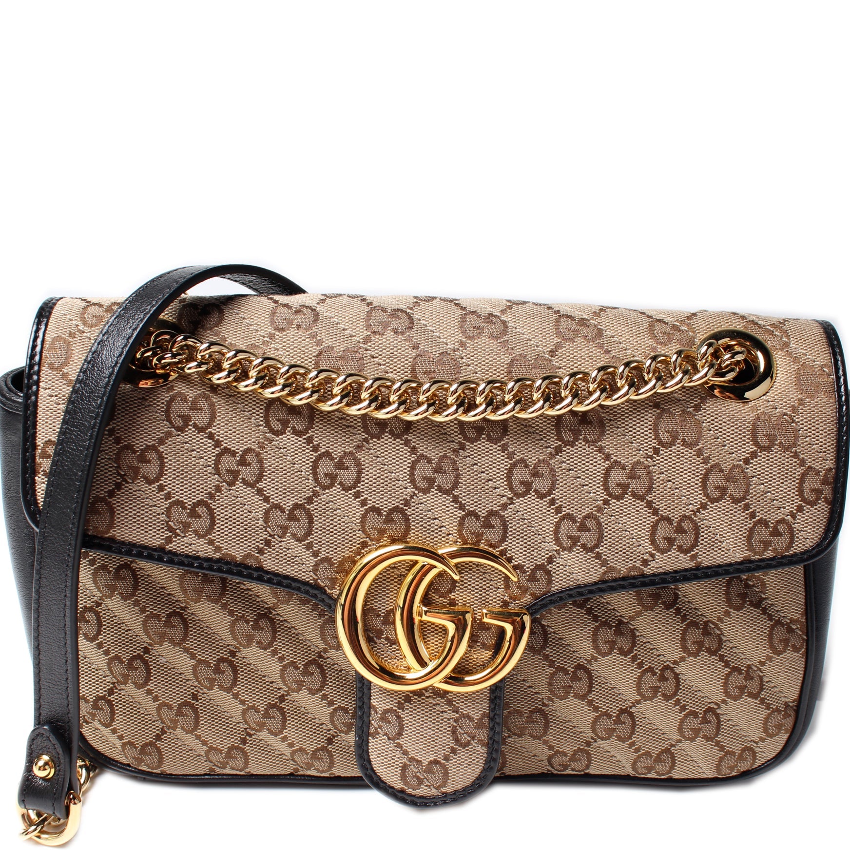 443497 Marmont Shoulder Quilted Canvas Small Flap lbcase