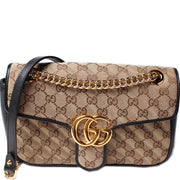 443497 Marmont Shoulder Quilted Canvas Small Flap