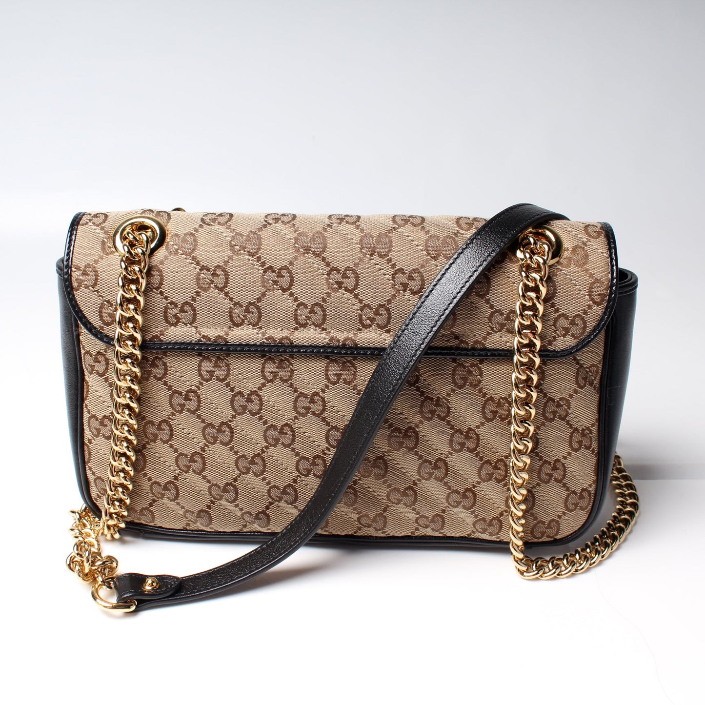443497 Marmont Shoulder Quilted Canvas Small Flap lbcase