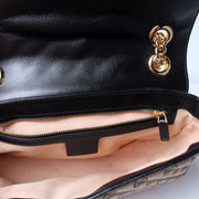 443497 Marmont Shoulder Quilted Canvas Small Flap