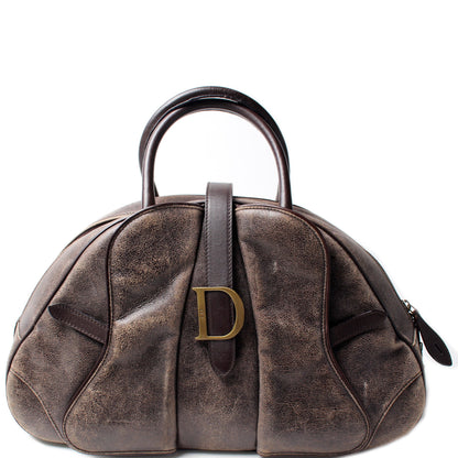 Double Saddle Bowler Aged Leather