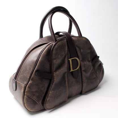 Double Saddle Bowler Aged Leather