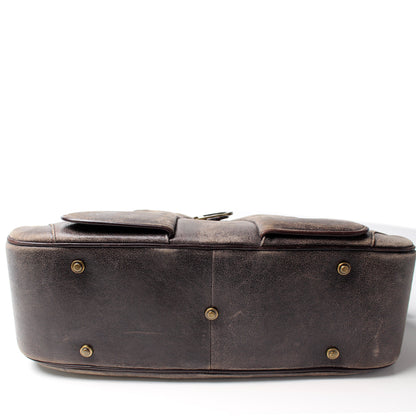 Double Saddle Bowler Aged Leather
