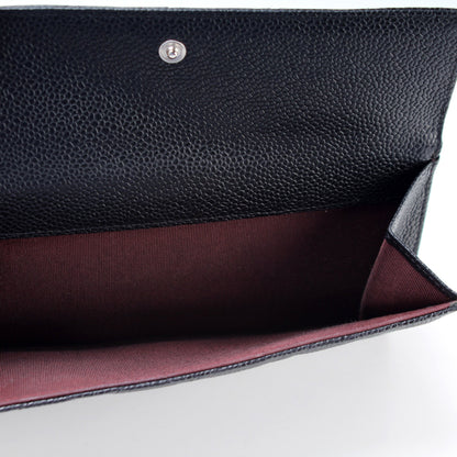 CC Long French Flap Wallet Quilted Caviar