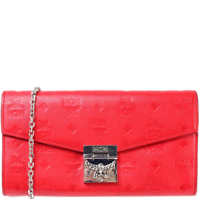 Chain Wallet Embossed Leather