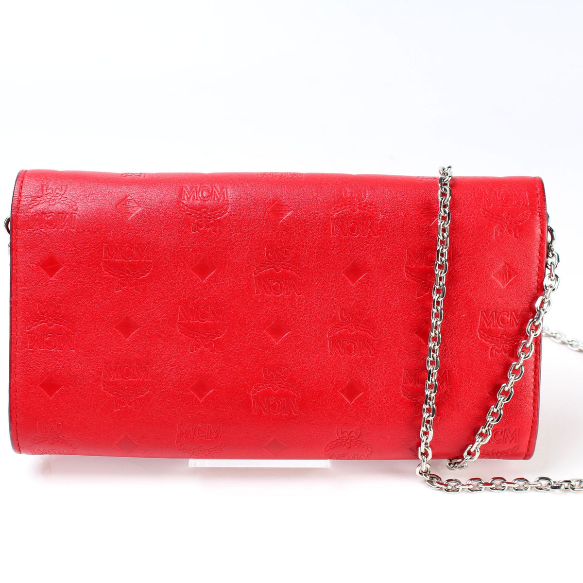 Chain Wallet Embossed Leather