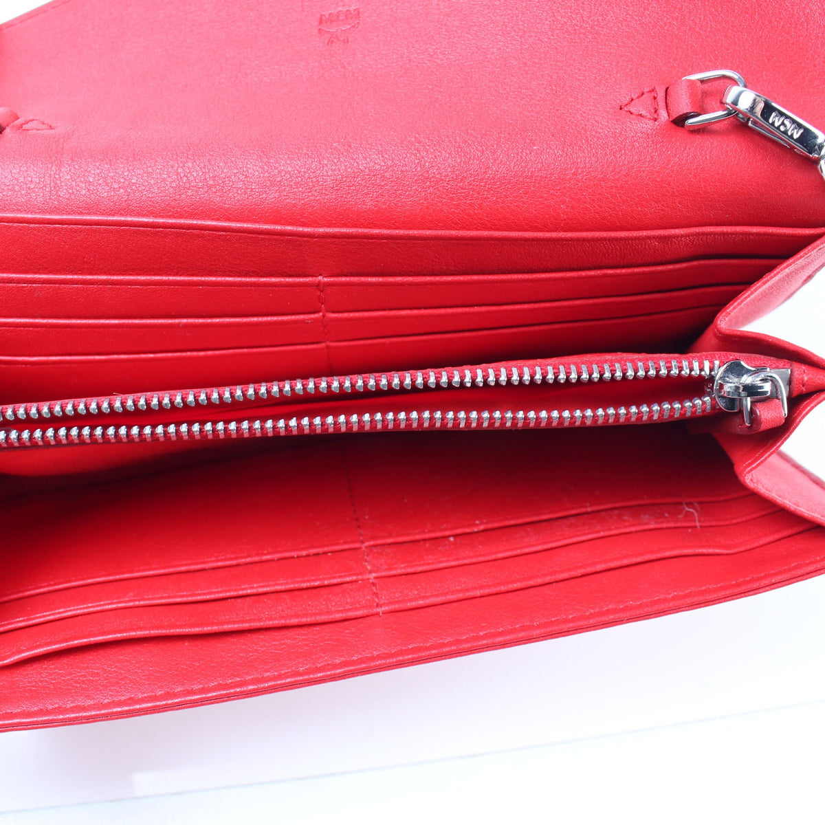 Chain Wallet Embossed Leather