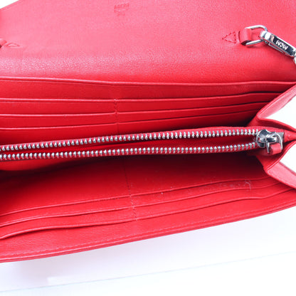 Chain Wallet Embossed Leather