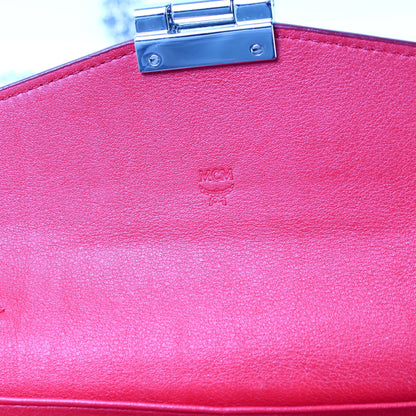 Chain Wallet Embossed Leather