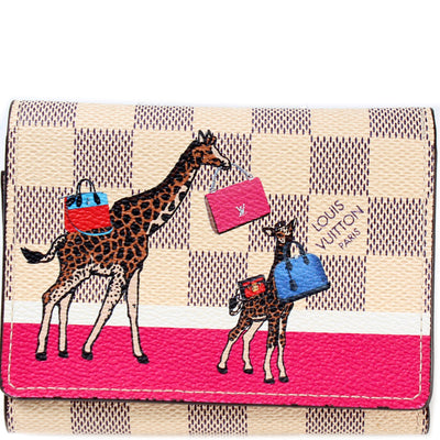 Victorine Wallet Damier Azur Christmas Giraffe