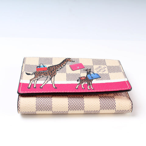 Victorine Wallet Damier Azur Christmas Giraffe