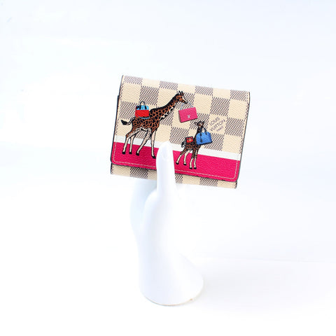 Victorine Wallet Damier Azur Christmas Giraffe