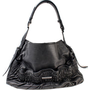 Ruched Leather Hobo Large