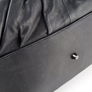 Ruched Leather Hobo Large