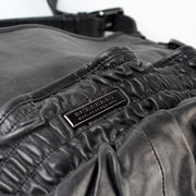 Ruched Leather Hobo Large