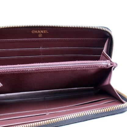 CC Small Zip Around Wallet Caviar