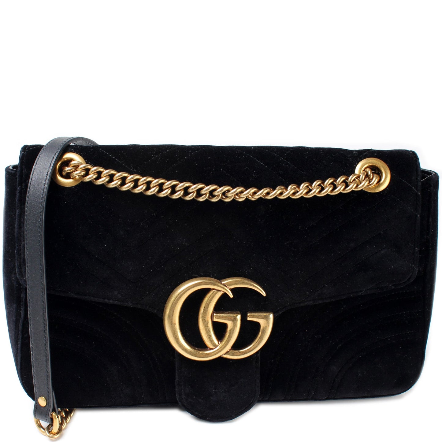 443496 Marmont Velvet Shoulder Medium lbcase
