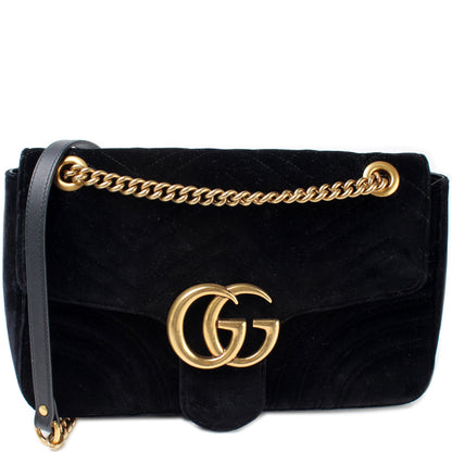 443496 Marmont Velvet Shoulder Medium lbcase