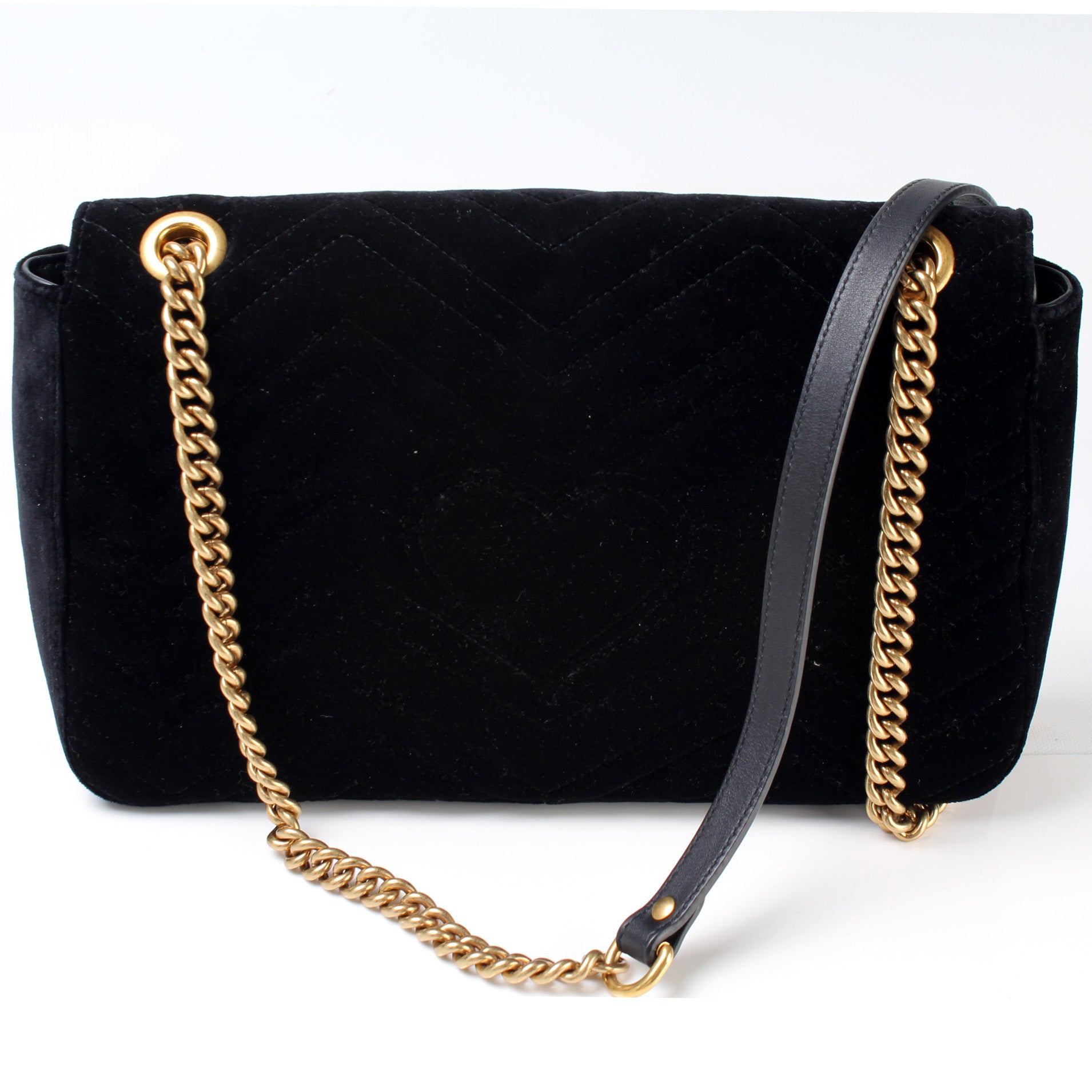 443496 Marmont Velvet Shoulder Medium lbcase