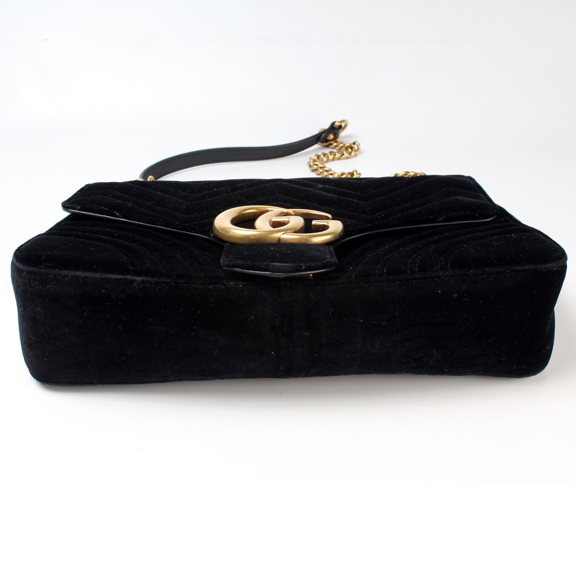 443496 Marmont Velvet Shoulder Medium lbcase