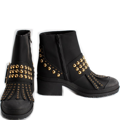 Studded Leather Ankle Boots Size 41