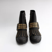 Studded Leather Ankle Boots Size 41