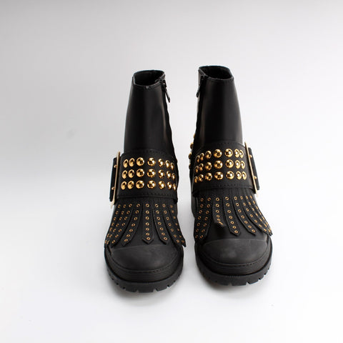Studded Leather Ankle Boots Size 41
