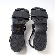 Hinged Sequin & Pearl Sandals Size 41.5