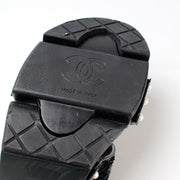 Hinged Sequin & Pearl Sandals Size 41.5