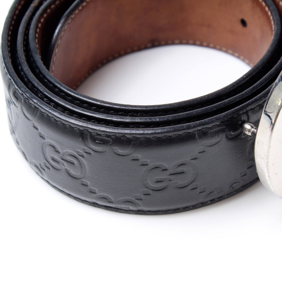 411924 Interlocking GG  Leather Belt Size 90/36 lbcase