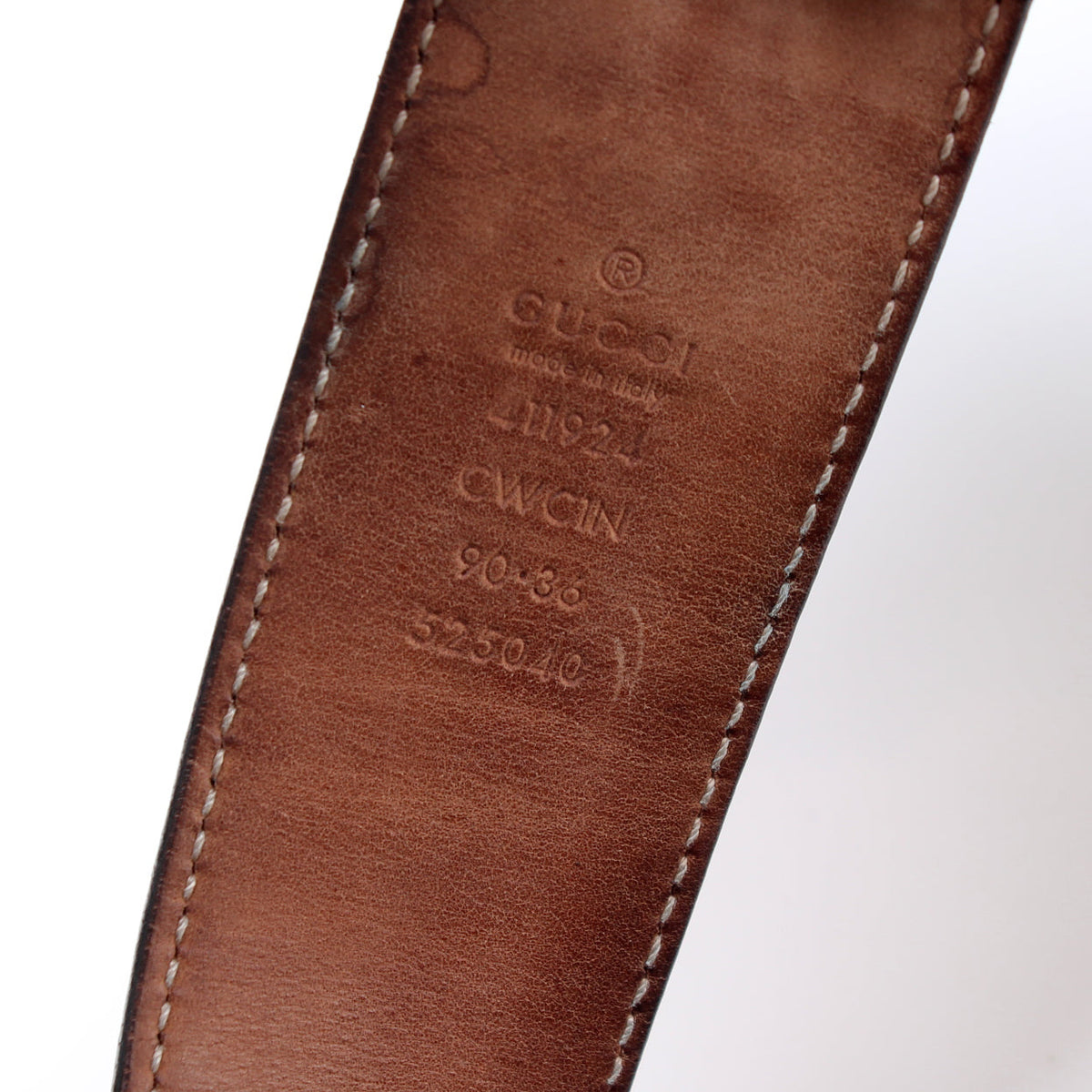 411924 Interlocking GG  Leather Belt Size 90/36 lbcase