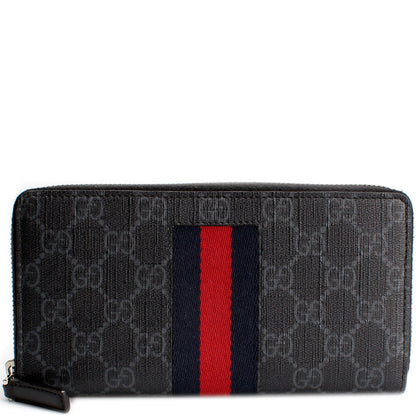 408831 GG Supreme Web Zip Around Wallet lbcase