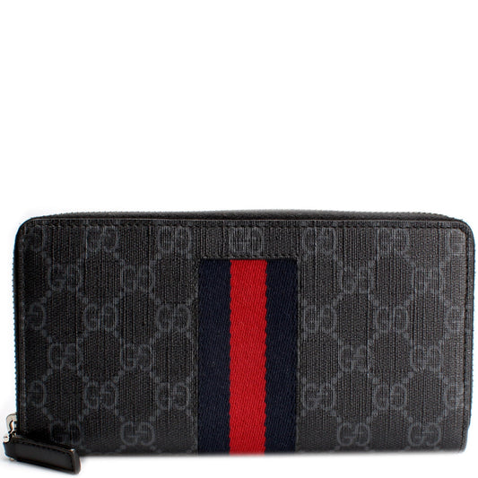408831 GG Supreme Web Zip Around Wallet lbcase