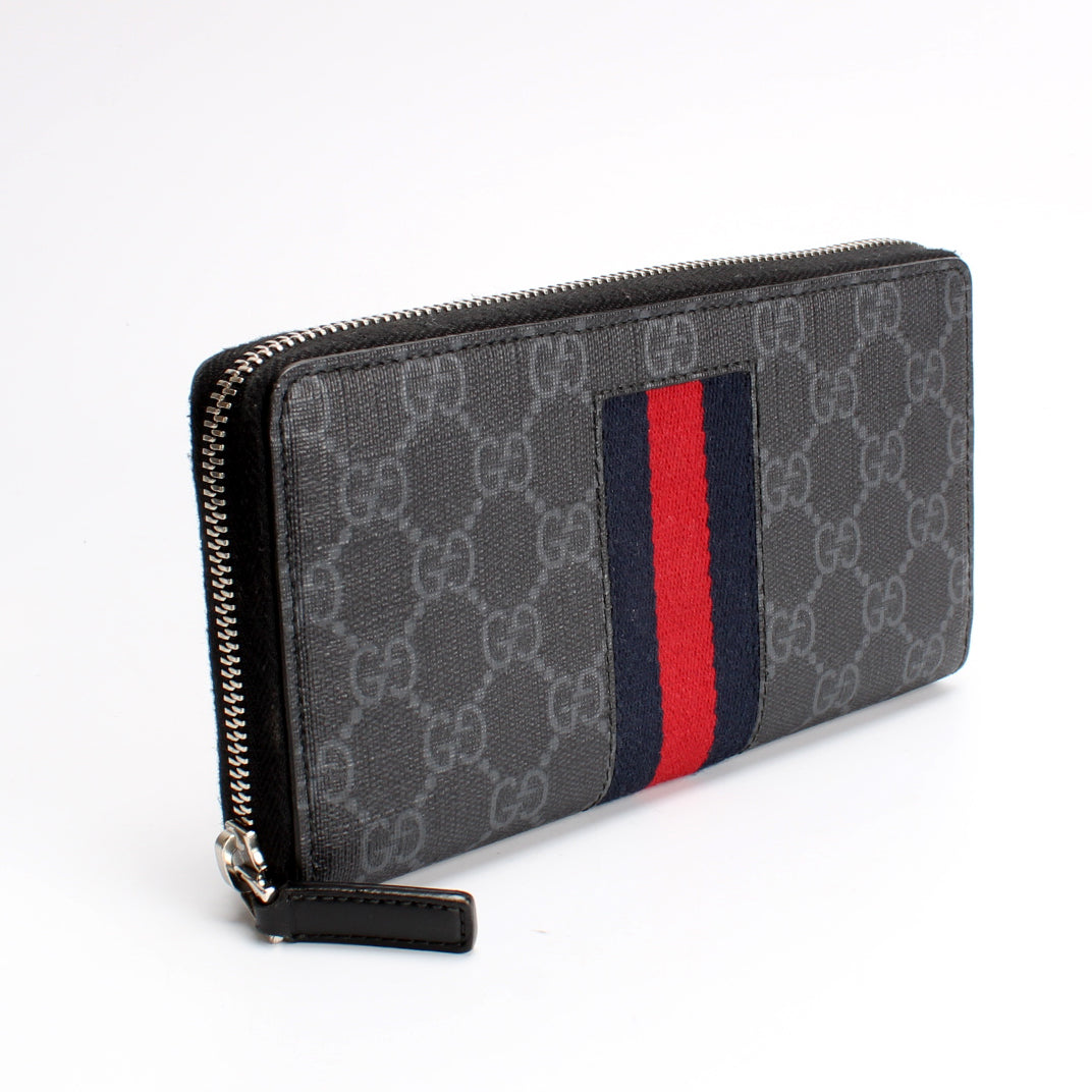 408831 GG Supreme Web Zip Around Wallet lbcase