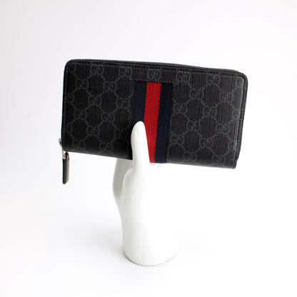 408831 GG Supreme Web Zip Around Wallet lbcase