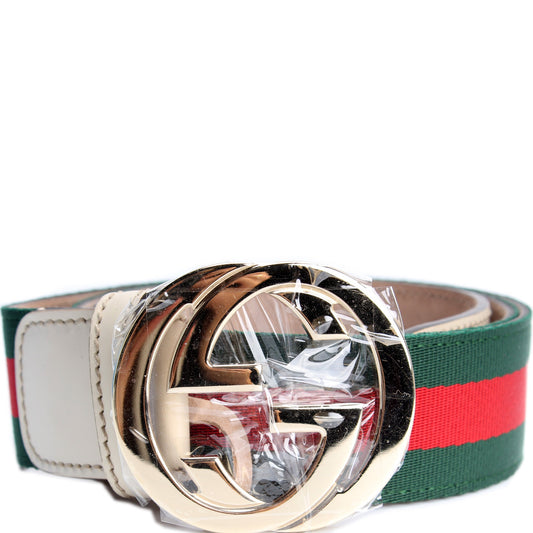 114876 Interlocking GG Canvas Belt Size 90/36 lbcase