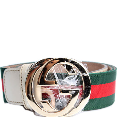 114876 Interlocking GG Canvas Belt Size 90/36