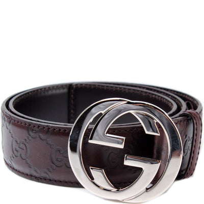 114984 Interlocking Guccissima Belt Size 85/34