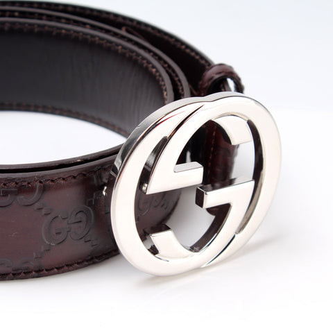 114984 Interlocking Guccissima Belt Size 85/34
