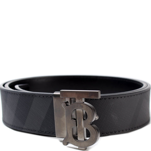 TB London Check/Leather Reversible Belt Size 90/36