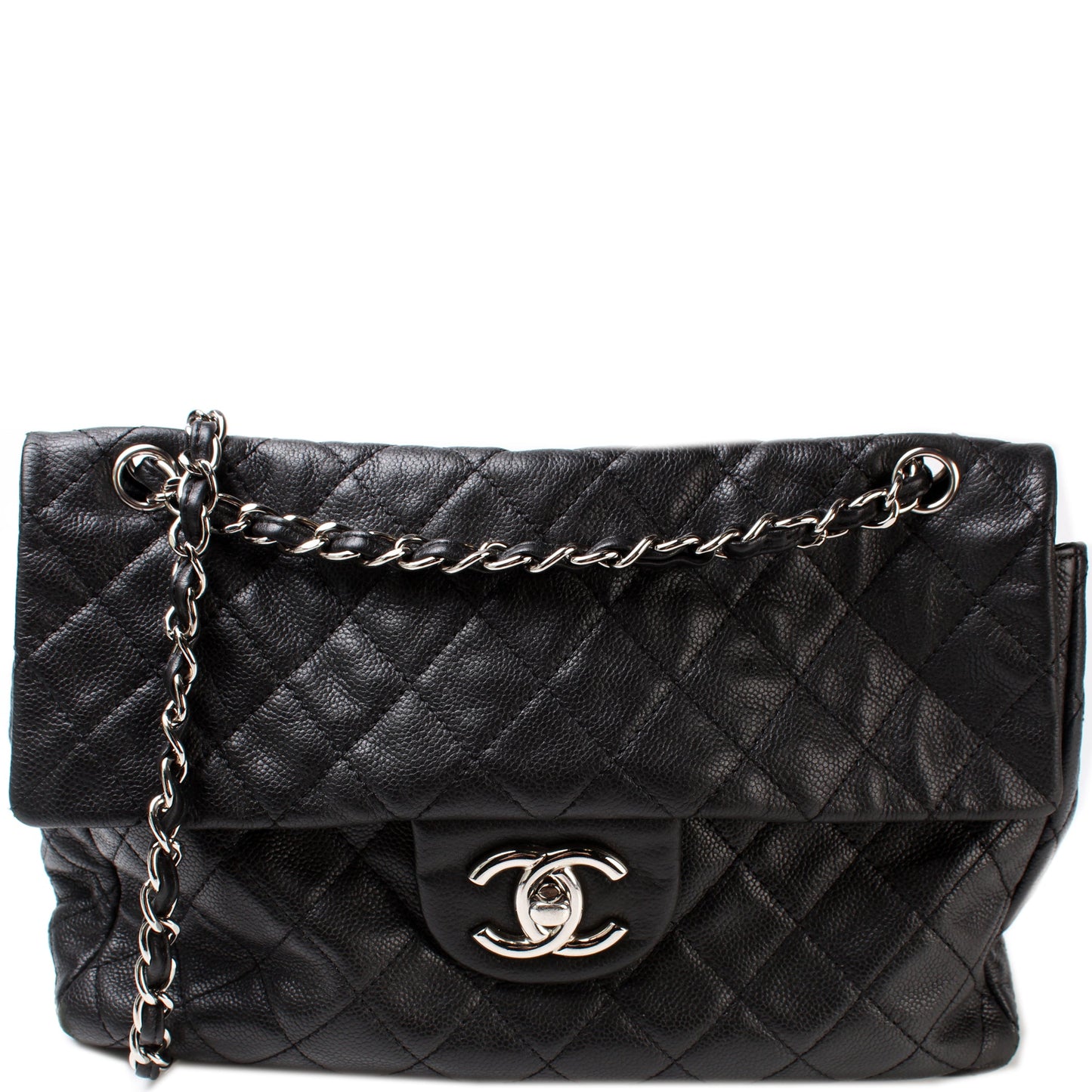 Washed Caviar Jumbo Single Flap 12M