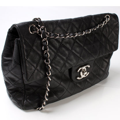 Washed Caviar Jumbo Single Flap 12M