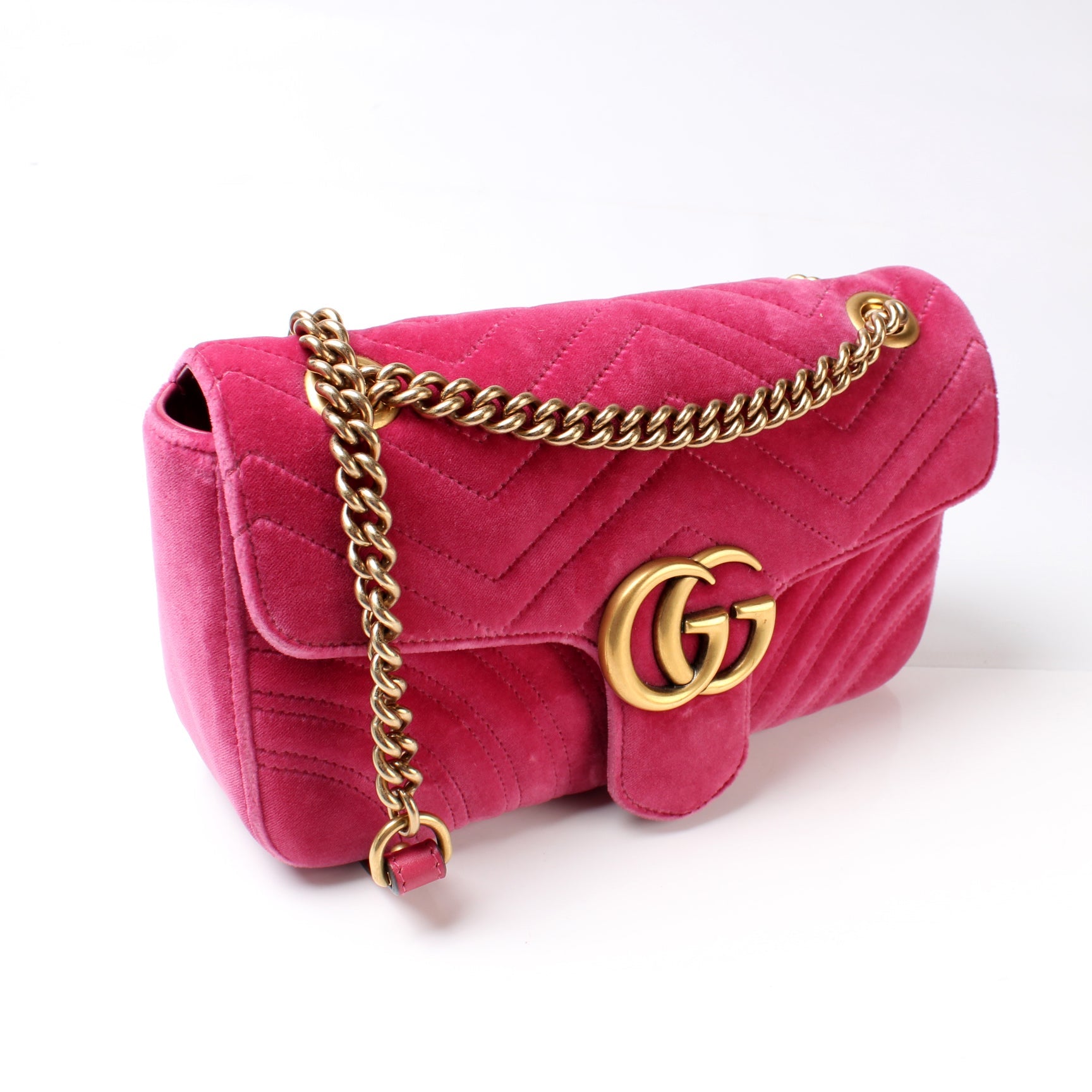 443497 GG Marmont Shoulder Velvet Small lbcase