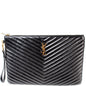 Monogram Chevron Leather Clutch